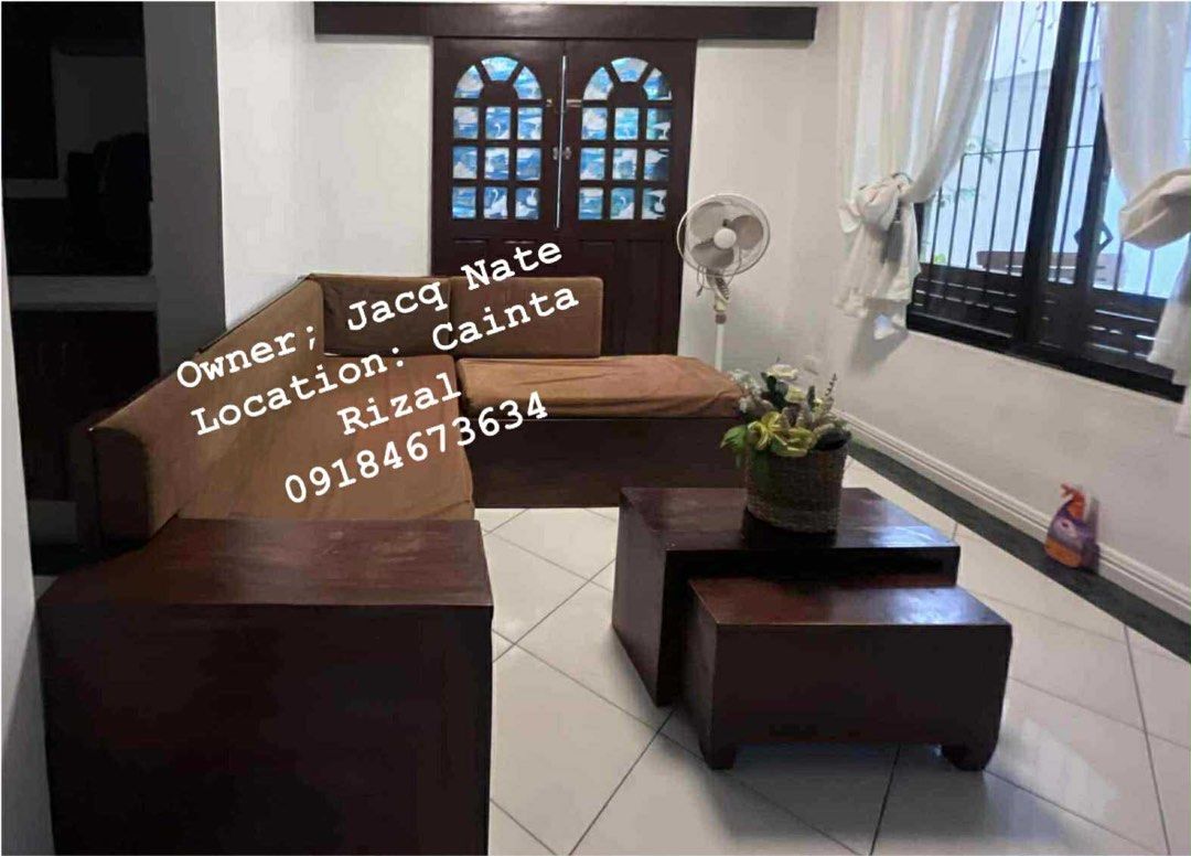 Mahogany wood Sala set (Category: Sofas) located in Quezon City. Submitted by jacqramosnate25 (Listing ID 1389899042, Image 1). Description: For sale! Mahogany wood sala set -L Shape Customized in Tagaytay (2019) With uratex foam Php 17,500 plus shipping /delivery fee Location: Cainta Rizal Pick up only No COD Transact only with my mobile 09184673634 to avoid scammers .