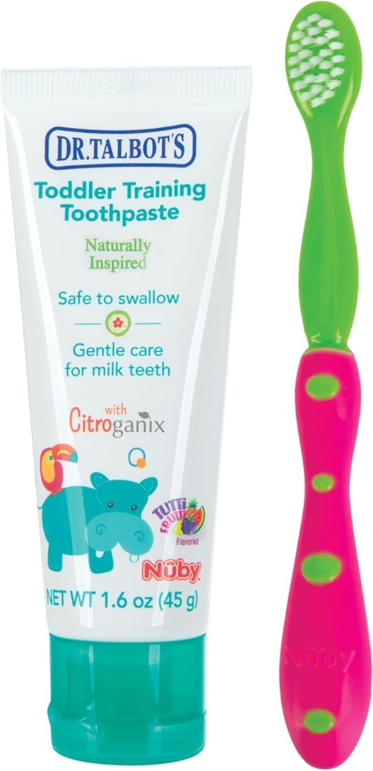 Nuby All Natural Toddler Toothpaste with Citroganix with Toothbrush ...