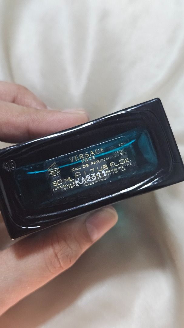 Original Versace Eros EDP 50ML (Category: Fragrance & Deodorants) located in Paranaque City. Submitted by flfdeclutter (Listing ID 1389975677, Image 3). Description: Original Versace Eros EDP 50ML - Bottle Only - Dents on cap - Juice Level is at 70% .