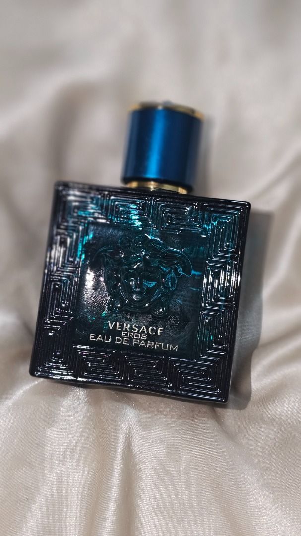 Original Versace Eros EDP 50ML (Category: Fragrance & Deodorants) located in Paranaque City. Submitted by flfdeclutter (Listing ID 1389975677, Image 1). Description: Original Versace Eros EDP 50ML - Bottle Only - Dents on cap - Juice Level is at 70% .