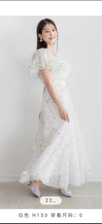 Randa 白色花朵露肩長裙 美如花仙子 snidel lilybrown celford grl zara mystrada64247024387075110