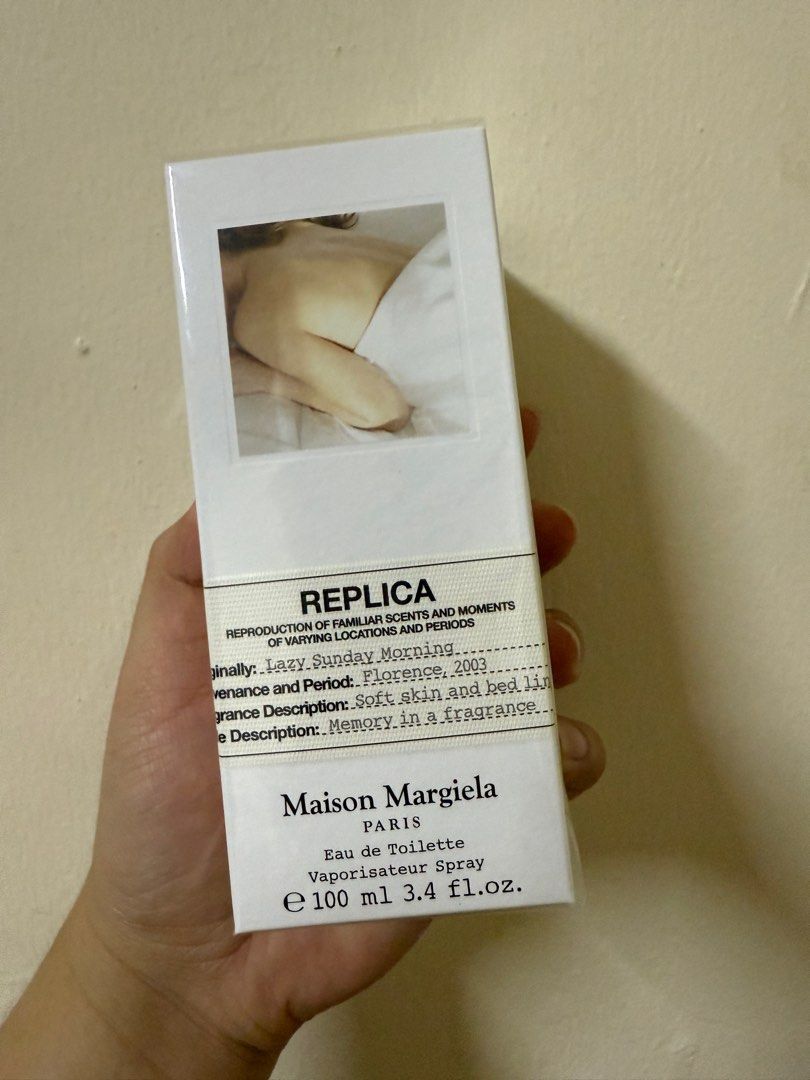 Replica - Lazy Sunday Morning 100ml (Category: Fragrance & Deodorants) located in Tayug. Submitted by seishoppe (Listing ID 1389855926, Image 2). Description: Selling my opened Replica - Lazy Sunday Morning 100ml from Rustan’s. 💯 Original and Authentic. Perfume is opened but only used a few sprays. Never been used again after that and kept in the cabinet. Selling it for less. Price still negotiable as long as reasonable yung tawad. RFS: Change o