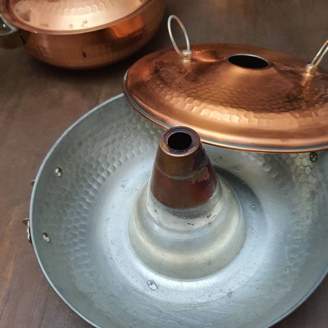 Set of 3 Copper Pots (Category: Cookware & Accessories) located in Pasig City. Submitted by fine.finds (Listing ID 1389945188, Image 3). Description: Crafted with timeless warmth, these vintage hammer-textured copper pots evoke the artistry of heritage - each piece reflecting a beautifully storied history. Whether showcased on a rustic shelf or used in seasonally mindful cooking, their rich metal tones offer both aesthetic presence and vintage be