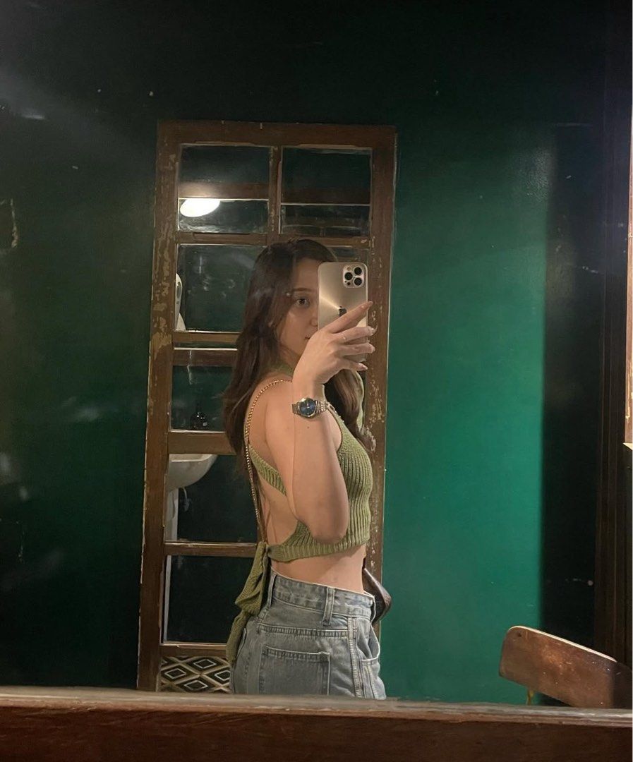 SHEIN backless and halter cropped top (Category: Others Tops) located in Batangas. Submitted by hellocedi (Listing ID 1389964074, Image 2). Description: Ribbed top. Worn twice only. Size small. Can fit sa medium. .