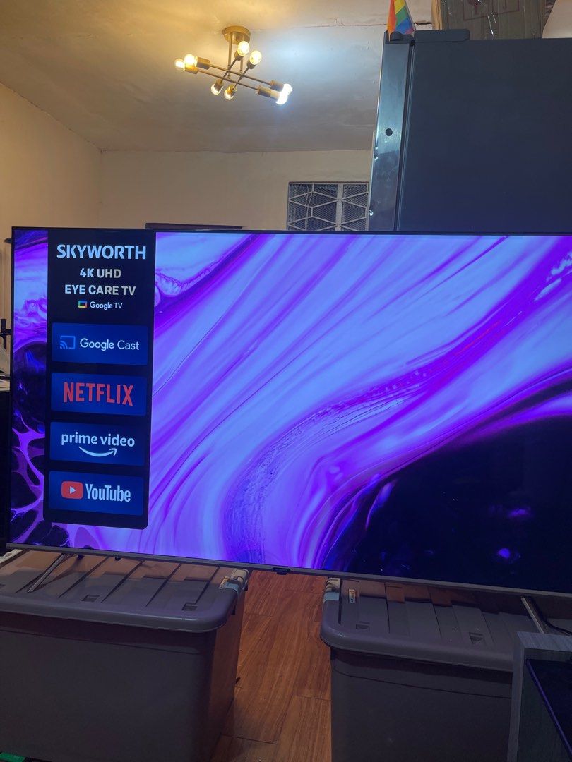 Skyworth 65" 4k UHD Google Smart TV (Category: TV) located in Taguig. Submitted by kurtsmithc (Listing ID 1389943188, Image 2). Description: Skyworth 4k UHD 65 inches No issue po all working Borderless or “frameless” Google TV (built upon Android TV) Processor: Quad-core chipset Memory & Storage: 2 GB RAM and 16 GB internal storage Chromecast Built-in for casting content from mobile devices Solid ung display and sound. Gagamitin mo nlng. Can send