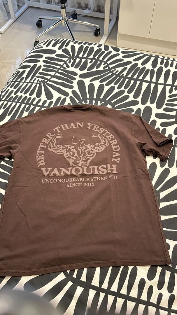 Vanquish dark brown unconquerable strength oversized t shirt (Category: Activewear) located in Quezon City. Submitted by miketerr (Listing ID 1389964456, Image 2). Description: .