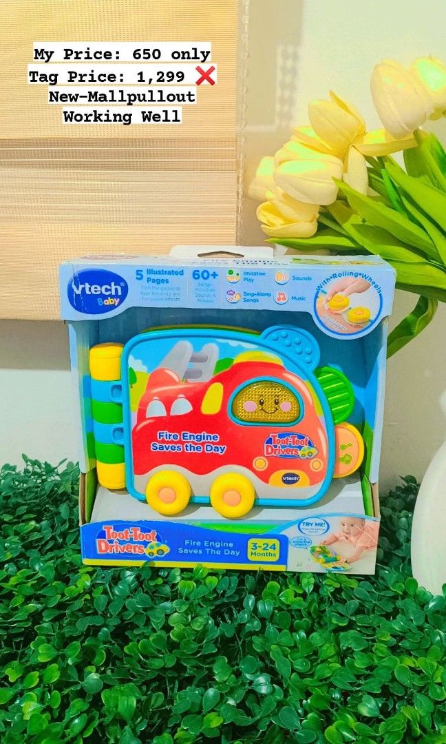 Vtech Toot Toot Drivers Fire Engine Save the Day (Category: Kids Toys) located in Quezon City. Submitted by mhoniqvela04 (Listing ID 1389850371, Image 1). Description: Original New-Mall pullout Working Well Complete Set Actual pic posted.