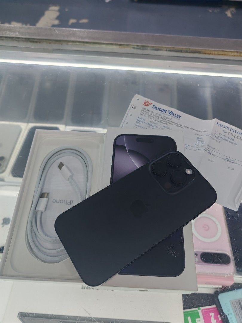 16pro 256 ntc (Category: iPhone 16 Series) located in Quezon City. Submitted by ronalynac40976 (Listing ID 1384651603, Image 2). Description: Iphone 16pro 256 Warranty till June 2026 With box, same imei With receipt Pick up store in greenhills We accept swap/trade in We accept credit card+% We ship nationwide via lbc Dm or call for fast transaction 09279500069/09425544556 Located @ Aquarium area stall no. Y-17 look for rona.