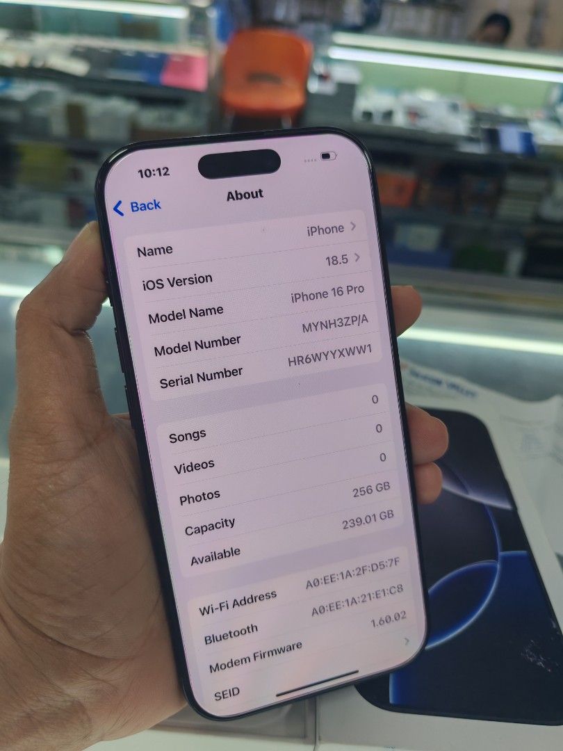 16pro 256 ntc (Category: iPhone 16 Series) located in Quezon City. Submitted by ronalynac40976 (Listing ID 1384651603, Image 3). Description: Iphone 16pro 256 Warranty till June 2026 With box, same imei With receipt Pick up store in greenhills We accept swap/trade in We accept credit card+% We ship nationwide via lbc Dm or call for fast transaction 09279500069/09425544556 Located @ Aquarium area stall no. Y-17 look for rona.