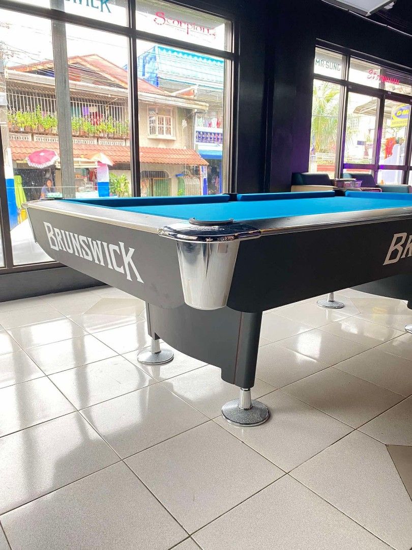 4x8 Junior size Brunswick Billiard Table (Category: Billiards and Bowling) located in San Pablo. Submitted by vennisa.sportssupplies (Listing ID 1384701233, Image 3). Description: 4x8 JUNIOR SIZE BRUNSWICK BILLIARD TABLE SPECIFICATIONS: Size: 4x8ft (Junior Size) Slate: Granite Cushion: Master Banda Corner & Side Pocket Cover: Metal Pocket: Autoball ACCESSORIES INCLUDED: 📌BILLIARD CLOTH WITH WHITE CLOTH 📌TAIWAN BILLIARD BALL SET 📌AUTOBALL BILLI