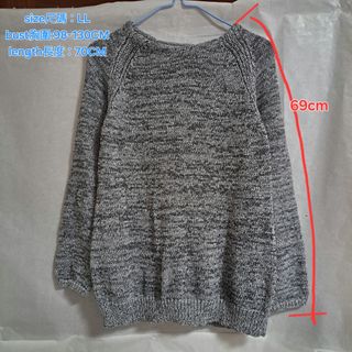 全新 男女灰白色針織上衣雪花灰針織長袖衫冷衫64240105309314110