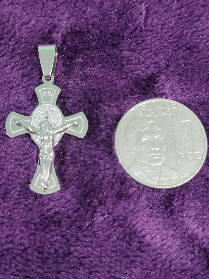 AUTHENTIC STAINLESS SILVER HOLY ST. BENEDICT CRUCIFIX PENDANT (Category: Religious Items) located in Makati City. Submitted by juriexpi (Listing ID 1384781613, Image 2). Description: AUTHENTIC STAINLESS SILVER HOLY ST. BENEDICT CRUCIFIX PENDANT ✅️brand new and comes with gift pouch packaging ✅️perfect for personal use or for gift.