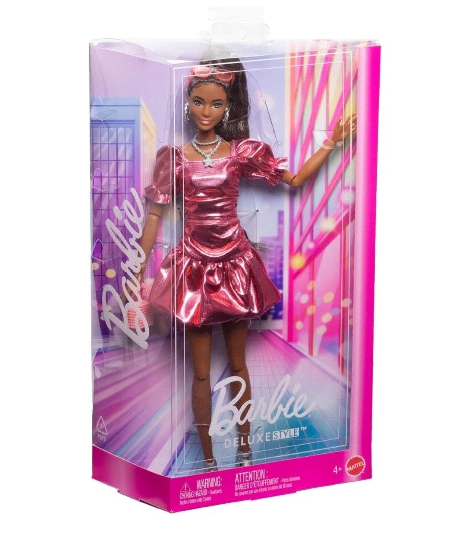 Barbie Deluxe Style Doll #6 (Category: Kids Toys) located in Mandaluyong City. Submitted by 0shee81 (Listing ID 1384722088, Image 1). Description: Barbie Deluxe Style Doll #6 in Metallic Coral Pink Dress with Bubble Hem, Black Hair in Ponytail, Accessories Like Sunglasses, Jewelry and Handbag *On hand.