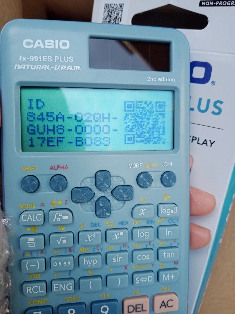 Casio FX 991 ES Plus 2nd Edition Scientific Calculator Blue (Category: Office & Business Technology) located in Tarlac. Submitted by lucym02 (Listing ID 1384681291, Image 1). Description: -bnew -solar and battery powered -wt 417 functions -negotiable - highly recommended for engineering students -orig cons: di allowed sa prc p.s dont hesitate to message for more details and info. loc: tarlac city.