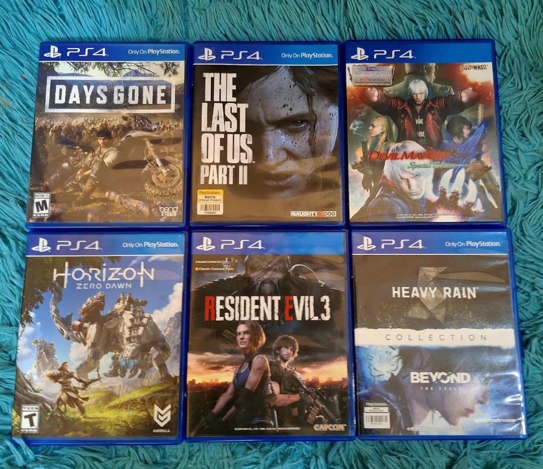 ✨️FOR SALE PS4 GAMES✨️ (Category: PlayStation) located in Manila. Submitted by allyssa_27 (Listing ID 1384685121, Image 1). Description: ✨️FOR SALE PS4 GAMES✨️ ✨️Horizon Zero Dawn - Php. 600 ✨️Resident Evil 3 - Php. 800 ✨️Devil May Cry 4 Special Edition - Php. 800 ✨️Days Gone - Php. 1,000 ✨️2 in 1 (Heavy Rain + Beyond Two Souls) - Php. 1,000 ✨️Last Of Us 2 - Php. 1,200.
