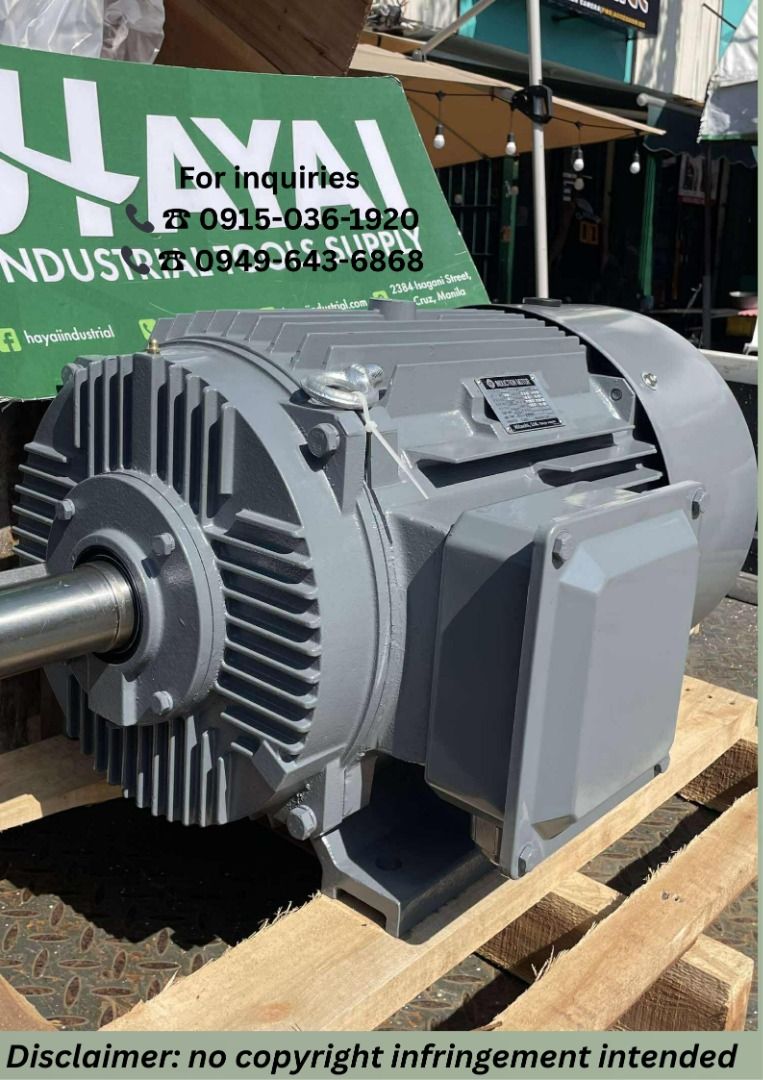 Hitachi Induction Motor (Category: Construction Tools & Equipment) located in Manila. Submitted by 09150361920ronvillaflor (Listing ID 1384648500, Image 1). Description: Hitachi Induction Motor Specs: 40hp 1750rpm 30kw 77,425 "Welcome to Hayai Industrial tools supply corp." For inquiries 0-9-1-5-0-3-6-1-9-2-0 0-9-4-9-6-4-3-6-8-6-8 PRICE MAY CHANGE WITHOUT PRIOR NOTICE..