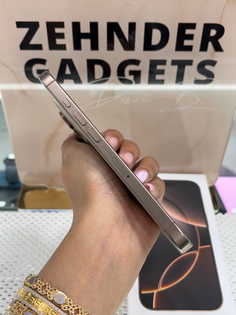 iPhone 16 PRO 256GB OPENLINE (DUAL SIM) HK VARIANT (Category: iPhone 16 Series) located in San Juan City. Submitted by desireebayal96 (Listing ID 1384688788, Image 3). Description: iPhone 16 PRO (DESERT TITANIUM) * UNDER WARRANTY UNTIL OCT. 2025 * DUAL SIM (HK VARIANT) * OPENLINE * ANY SIM * 256GB * 98% BATTERY HEALTH * 251 CYCLE COUNT * 98% SMOOTH * NO DENTS * NO ISSUE * NO HISTORY OF REPAIR * NOT REFURBISHED * WITH BOX SAME SERIAL * WITH CORD T