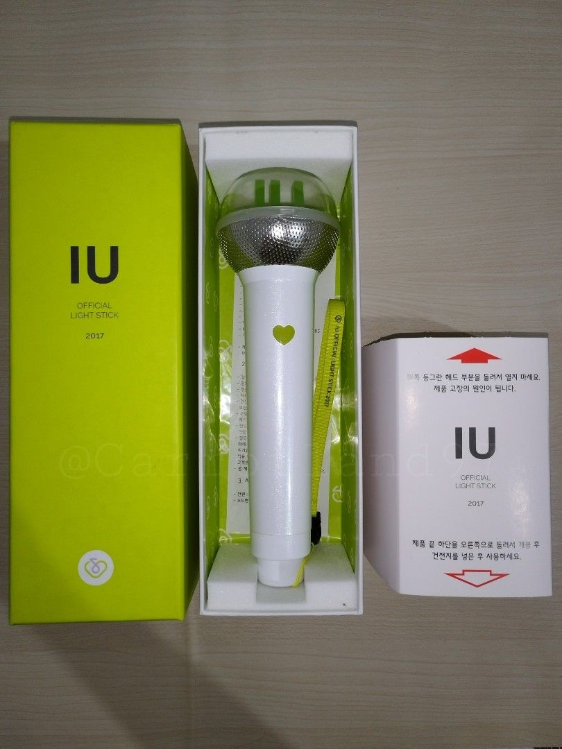 [RARE] IU I-KE official lightstick version 1 (limited edition white version) + v2 (Category: K-Wave Merchandise) located in Manila. Submitted by tatsuran (Listing ID 1384640799, Image 2). Description: 🗯 i-ke official lightstick version 1 ⤷ v1 (unused/sealed strap): 6950 ⤷ v1 (used once only): 6500 ⤷ v2 (not working): 750 note: v2 has some rust on the microphone part buy both v1 and get the v2 for free :) please send a message if you're intereste