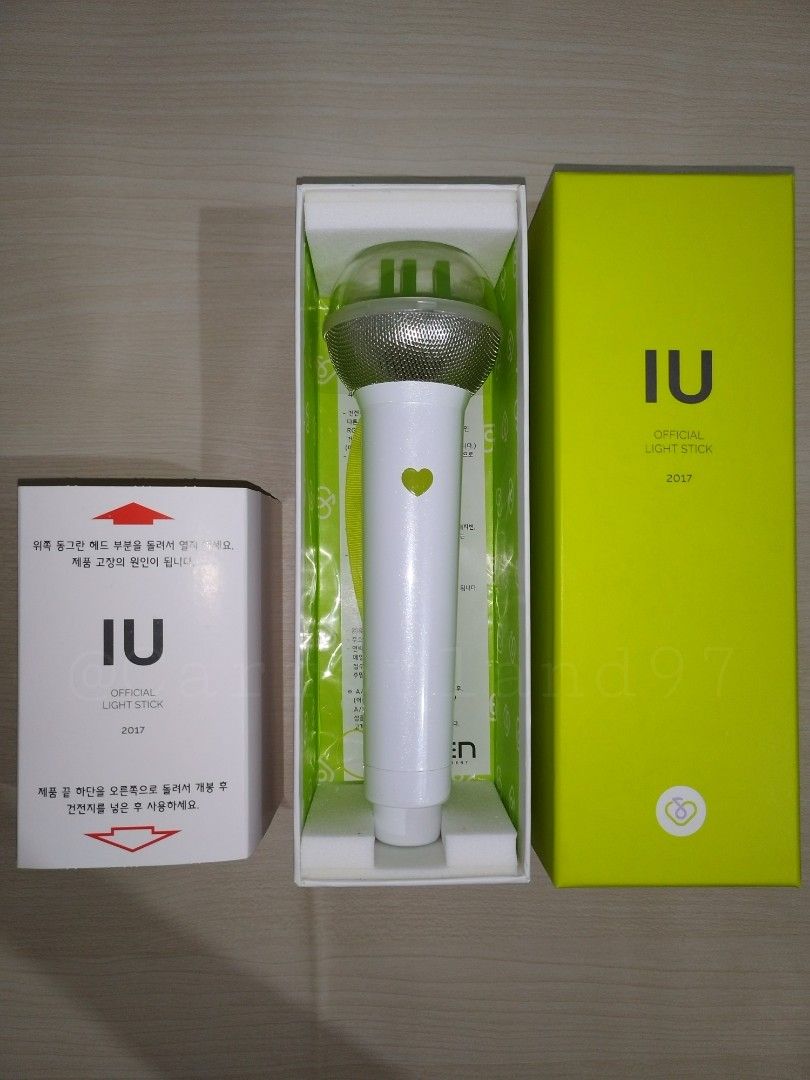 [RARE] IU I-KE official lightstick version 1 (limited edition white version) + v2 (Category: K-Wave Merchandise) located in Manila. Submitted by tatsuran (Listing ID 1384640799, Image 3). Description: 🗯 i-ke official lightstick version 1 ⤷ v1 (unused/sealed strap): 6950 ⤷ v1 (used once only): 6500 ⤷ v2 (not working): 750 note: v2 has some rust on the microphone part buy both v1 and get the v2 for free :) please send a message if you're intereste