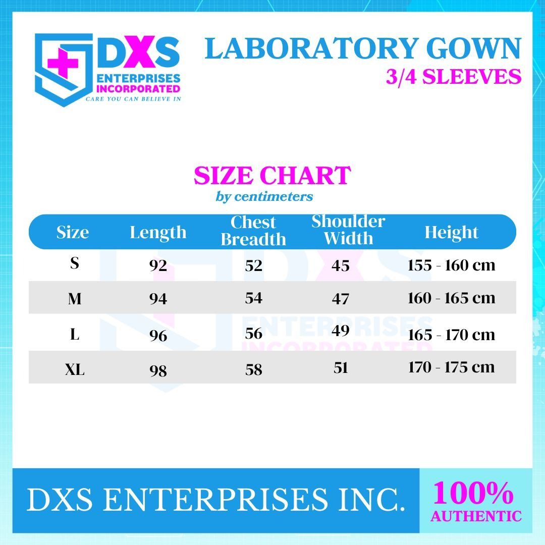 LABORATORY GOWN 3/4 SLEEVE (Category: Medical Supplies & Tools) located in Quezon City. Submitted by andrea_dxs (Listing ID 1384693019, Image 1). Description: LAB COAT (3/4 SLEEVES) White coat, also known as a laboratory coat, is a knee-length overcoat/smock worn by professionals in the medical field or by those involved in laboratory work. The coat protects their street clothes and also serves as a simple uniform. Properly sewed for durability S
