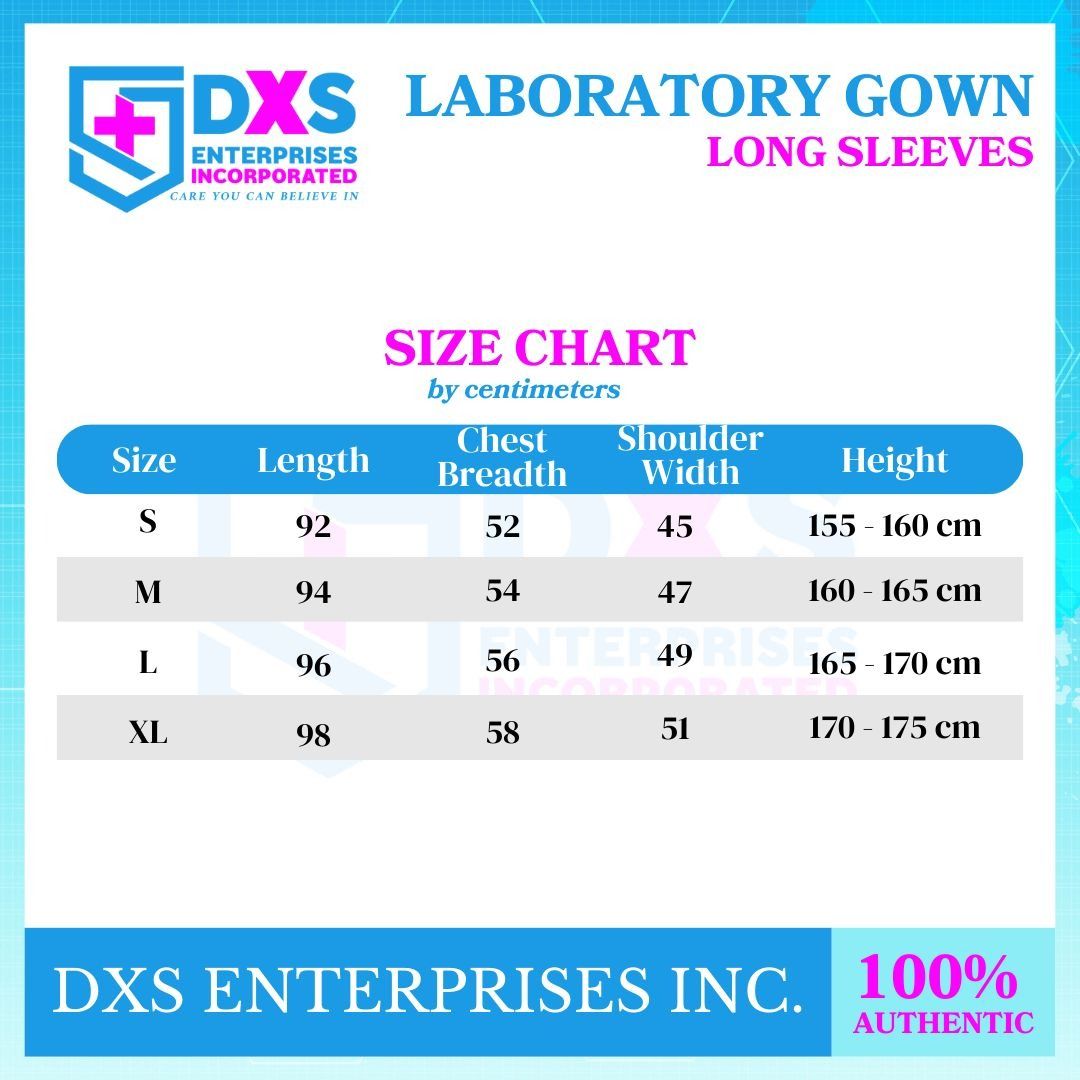 LABORATORY GOWN LONG SLEEVE (Category: Medical Supplies & Tools) located in Quezon City. Submitted by andrea_dxs (Listing ID 1384677855, Image 2). Description: LAB COAT (LONG) White coat, also known as a laboratory coat, is a knee-length overcoat/smock worn by professionals in the medical field or by those involved in laboratory work. The coat protects their street clothes and also serves as a simple uniform. Properly sewed for durability SMALL, 