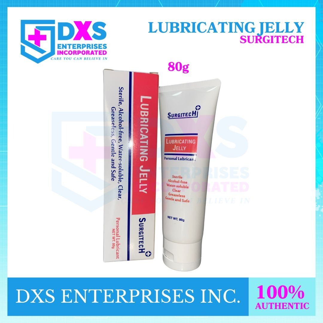 LUBRICATING JELLY 80G (Category: Medical Supplies & Tools) located in Quezon City. Submitted by marketing_zyra (Listing ID 1384678246, Image 1). Description: LUBRICATING JELLY Brand: Surgitech - Sterile, Alcohol-free, Water -soluable, clear, Greaseless, Gentle and Safe - Intended for medical purposes to lubricate body orfices. - It is a multi-purpose lubricating gel, non-greasy, water soluble and ideal for use with condoms. - Can be used for tiss