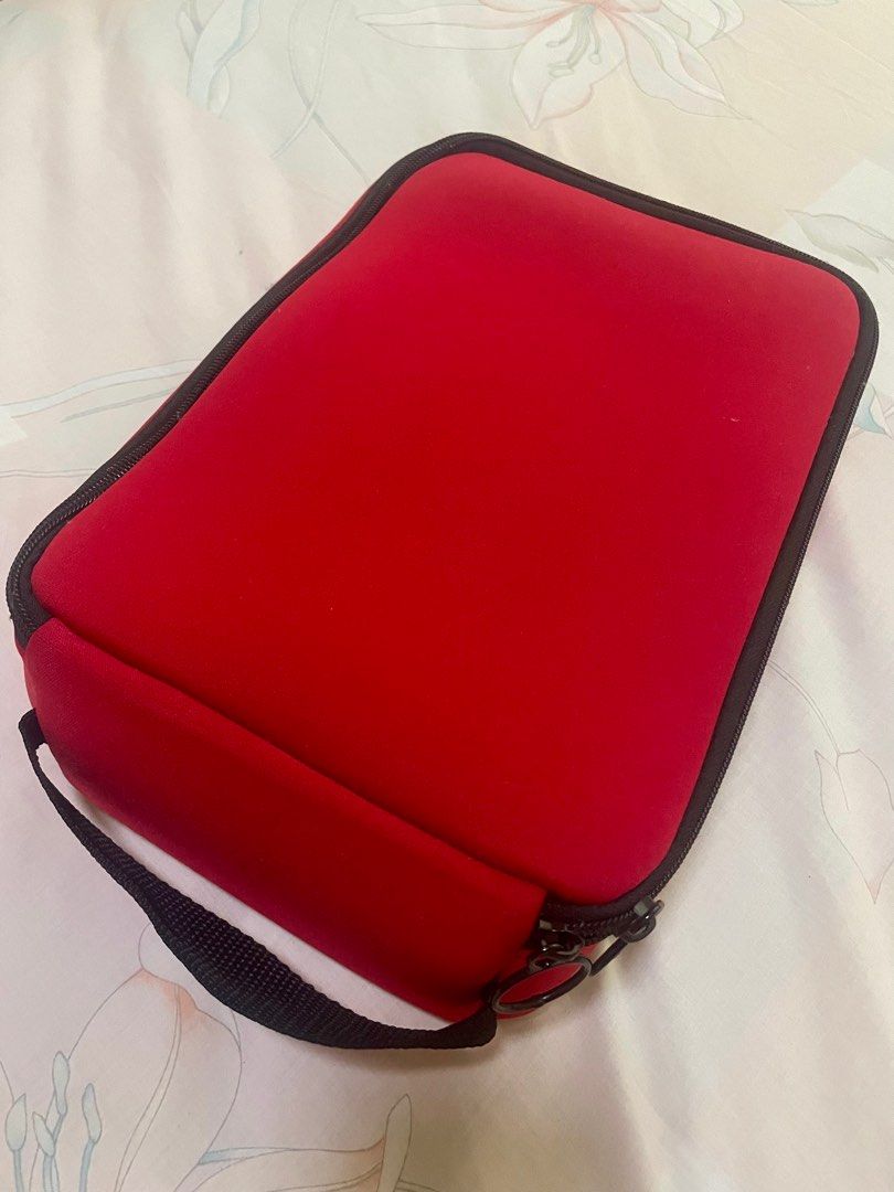 Lunch box with insulated water bottle (Category: Food Organization & Storage) located in Las Pinas. Submitted by jay.vee (Listing ID 1384669574, Image 1). Description: Unused red lunch box with handle and insulated water bottle Lunch box material is neoprene type with thick lining on all sides.