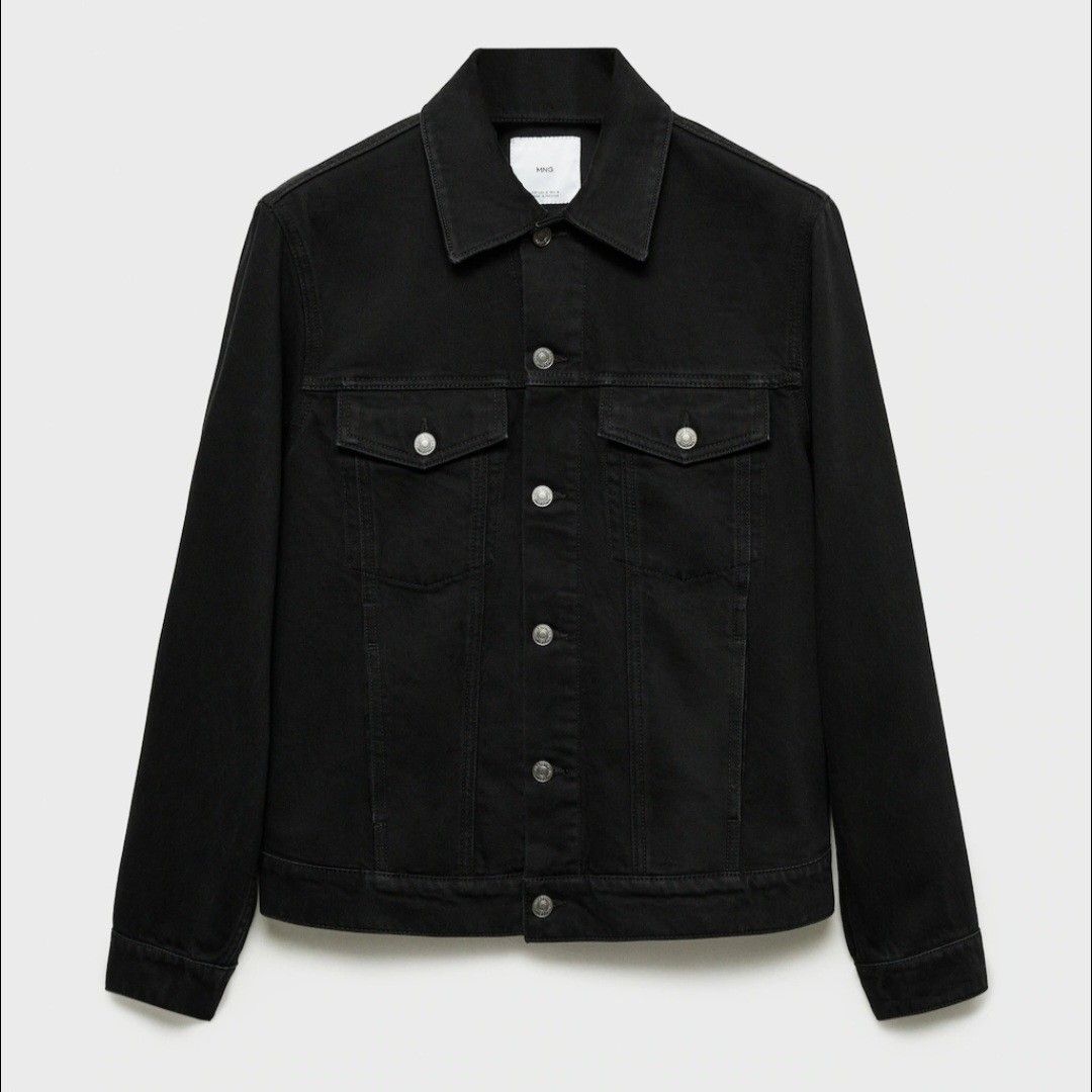 MANGO black denim jacket (Category: Coats, Jackets and Outerwear) located in Manila. Submitted by itzme7 (Listing ID 1384755413, Image 1). Description: - Denim jacket (size XL) P1000.