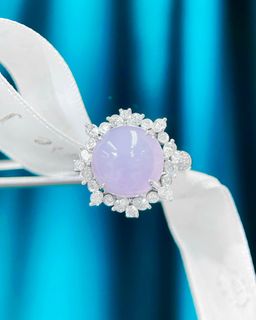 Nice新品超抵💜! Jadeite & Diamond Ring! 1.15ct & PT950, price 1xxxxHKD 天然緬甸🇲🇲A貨紫翡戒指!浪漫薰衣草色😍💜! 飽滿水潤,modern又fancy設計,鑽石1.15ct! 鉑金PT950,超抵只售1xxxxHKD💜64211550351362110