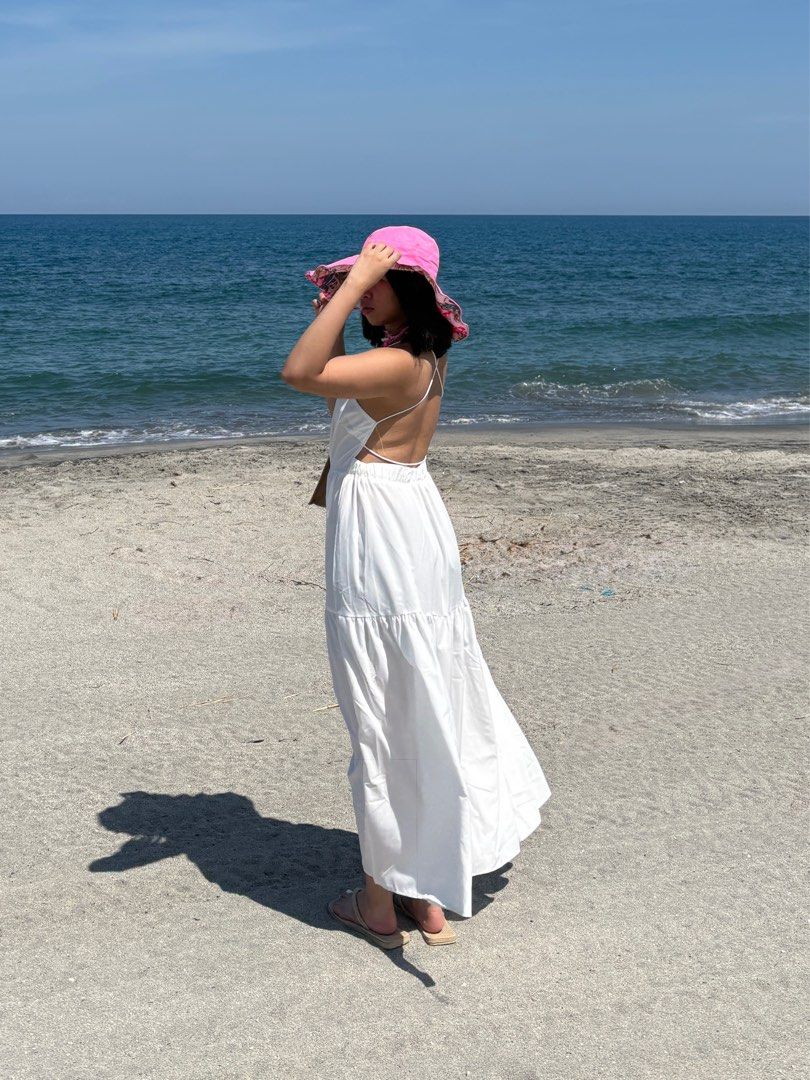 Shein White Summer Maxi Flowy Dress (Category: Dresses) located in Lipa City. Submitted by y444k (Listing ID 1384662017, Image 3). Description: White Summer Maxi Dress Bought on SHEIN. For reference, my height is 5’4 I only wore this dress once when I went to Zambales. Dress is like new and in good condition. .