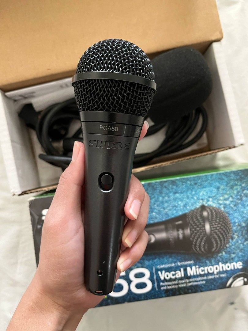 SHURE PGA58 Vocal Microphone (Category: Microphones) located in Angono. Submitted by curatedbycath. (Listing ID 1384686733, Image 3). Description: We’re selling our music recording equipment and instruments 🥹 SHURE Vocal Microphone PGA58 With box and cable Has minimal signs of usage Rfs: raising funds, moving out soo No long reservations and lowballing please Offer today, pay today via GCash Lalamove (c/o buyer) or J&T (+sf) Angono Rizal.