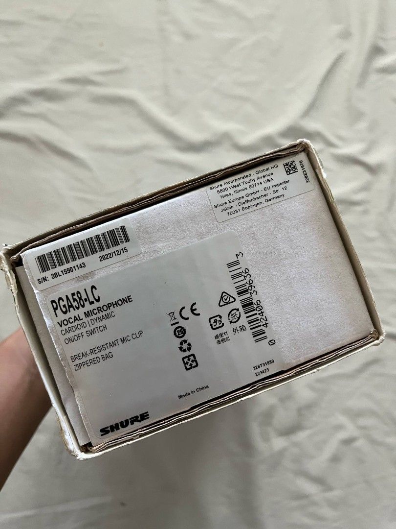 SHURE PGA58 Vocal Microphone (Category: Microphones) located in Angono. Submitted by curatedbycath. (Listing ID 1384686733, Image 2). Description: We’re selling our music recording equipment and instruments 🥹 SHURE Vocal Microphone PGA58 With box and cable Has minimal signs of usage Rfs: raising funds, moving out soo No long reservations and lowballing please Offer today, pay today via GCash Lalamove (c/o buyer) or J&T (+sf) Angono Rizal.