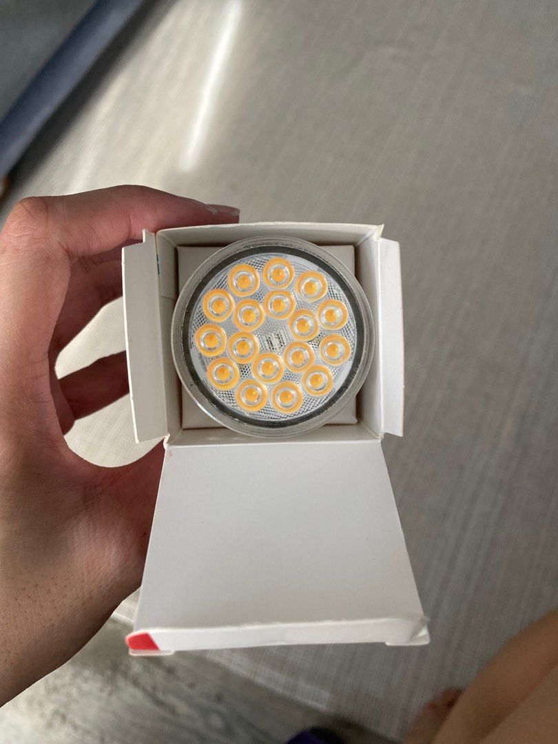 SOLHETTA LED bulb GU10 345 lumen, dimmable (Category: Electrical, Adaptors & Sockets) located in Mandaluyong City. Submitted by benzdumol (Listing ID 1384715003, Image 3). Description: RFS: Not the one that I needed for my candle warmer. LED bulb GU10 345 lumen, dimmable This energy-efficient and long-lasting LED light bulb has a lifetime of approximately 25,000 hours. It spreads a pleasant warm-white light that allows the room’s natural colors t