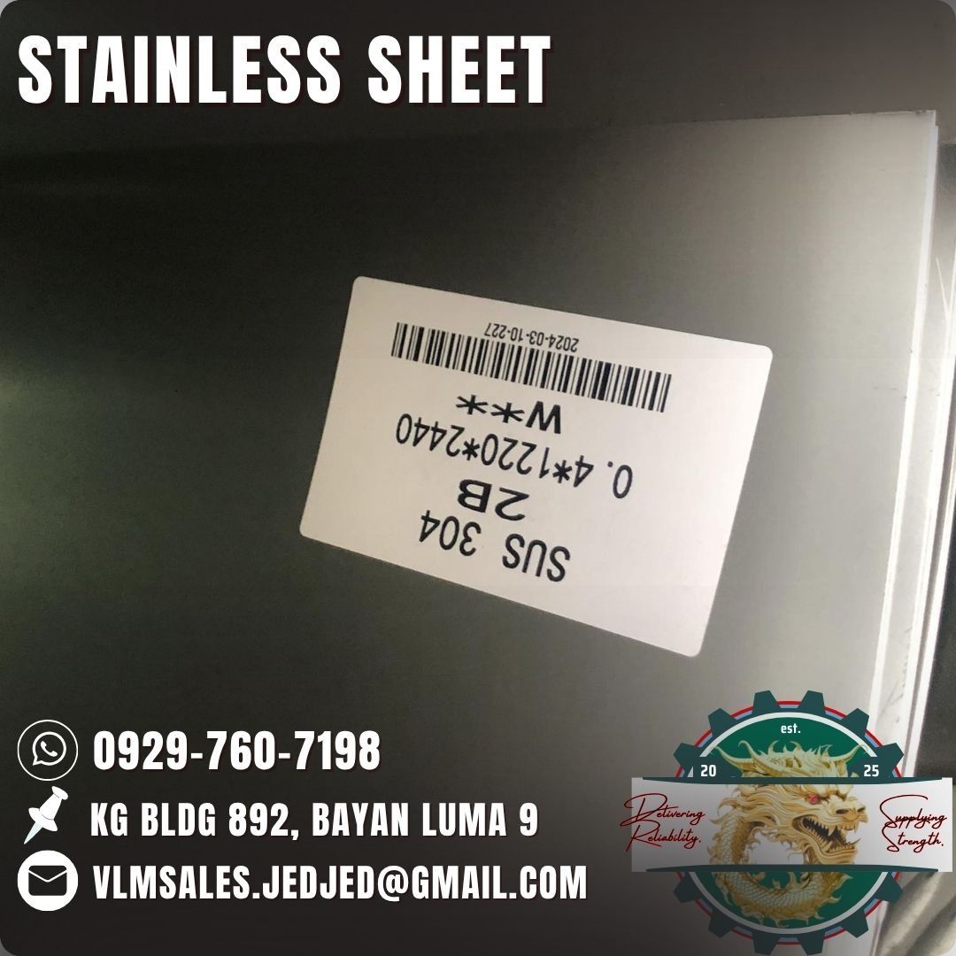 Stainless Sheet (Category: Construction & Building Materials) located in Manila. Submitted by vlmhardwarevennice (Listing ID 1384685080, Image 1). Description: VLM Hardware and Construction Supplies Message and get a quote now! 📍 KGV Building, 892 Bayan Luma 9 City of Imus, Cavite Satellite office at manila .