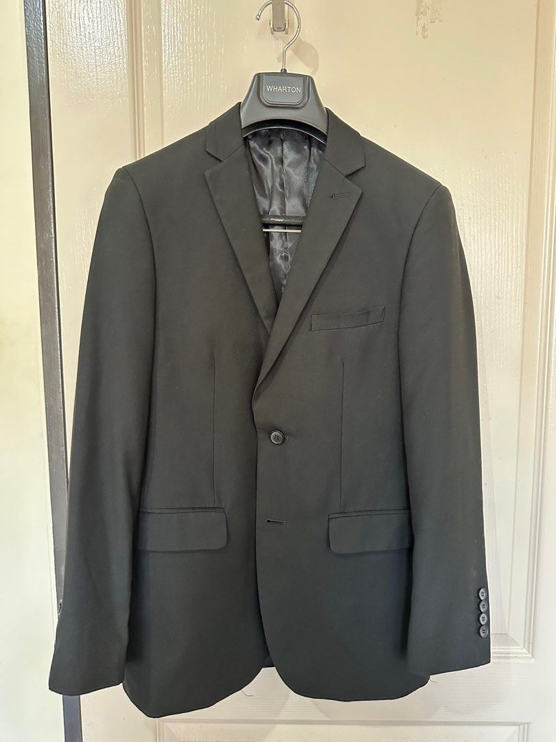 Wharton black coat for sale (small to medium) (Category: Coats, Jackets and Outerwear) located in Taguig. Submitted by ejdangla (Listing ID 1384733698, Image 1). Description: Selling my pre-loved blazer from Wharton. Dry cleaning maintained. No hanger and suit cover. Please check the photos for more info. RFS: It doesn't fit me anymore. MOP: Cash, GCash, Maya, bank transfer Shipping c/o buyer. .