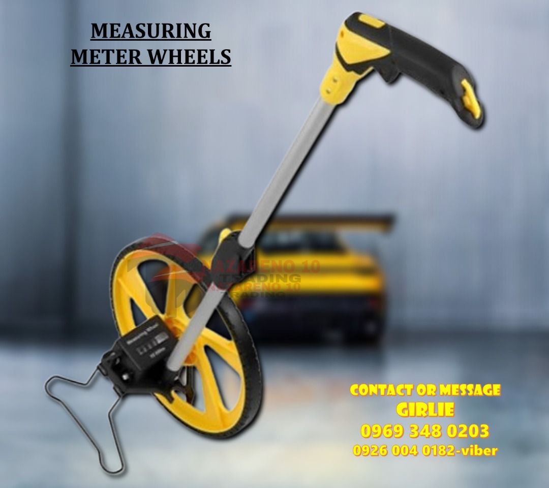 WHEEL METER MEASURING (Category: Looking For) located in Las Pinas. Submitted by itsmegelai.ram (Listing ID 1384695406, Image 1). Description: Measuring Wheels Measuring scope: 0-9999.9 meters >Tire thickness: 8 mm >Wheel diameter: 318 mm >Wheel perimeter: 100 cm >Weight: 1.1 kg WE ALSO HAVE > METAL SCANNER > SAFETY NET > TRAFFIC CONE WE OFFER DISCOUNT IN BULK ORDERS For more info message or text at Look for GIRLIE 0969 348 0203 0956 702 8557 093
