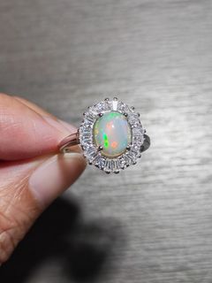 歐泊 豪鉆 幻彩綠 戒指 GR17264189836935042110