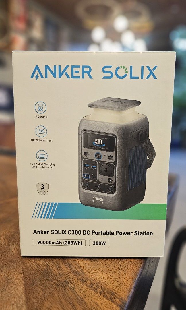 ANKER SOLIX Portable Power Station C300 DC (Category: Chargers) located in Angeles City. Submitted by jumbo747 (Listing ID 1384851616, Image 2). Description: 300W portable power station with 288Wh capacity, 140W USB-C fast charging, solar compatibility, and ultra-quiet operation—ideal for travel, emergencies, or off-grid use..
