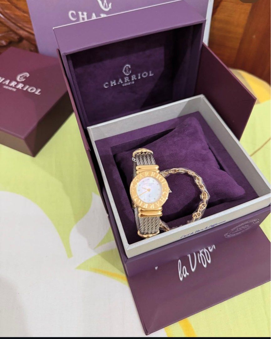 Charriol St. Tropez watch (Category: Luxury Watches) located in Cavite. Submitted by loleenars (Listing ID 1385003881, Image 1). Description: 24.5mm Brand new Authentic 💯 Complete with box, paper bag and international warranty card.