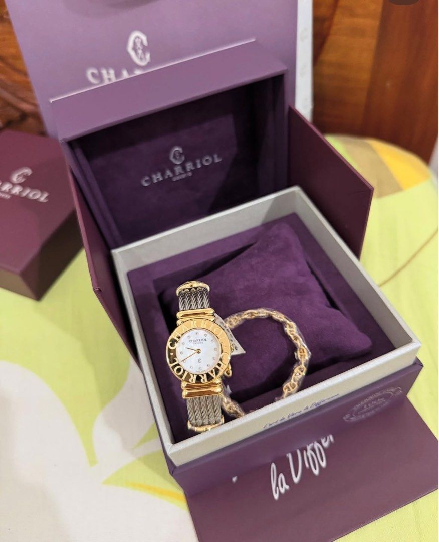 Charriol St. Tropez watch (Category: Luxury Watches) located in Cavite. Submitted by loleenars (Listing ID 1385003881, Image 2). Description: 24.5mm Brand new Authentic 💯 Complete with box, paper bag and international warranty card.