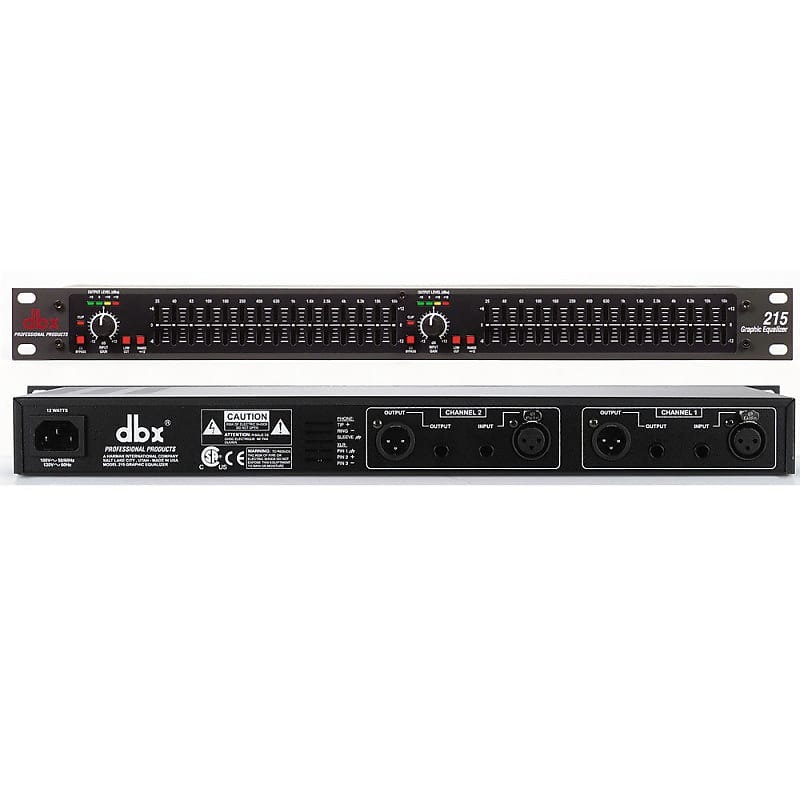 DBX 215S 2-Channel 15-Band Graphic Equalizer | Dual EQ Rackmount | XLR ...