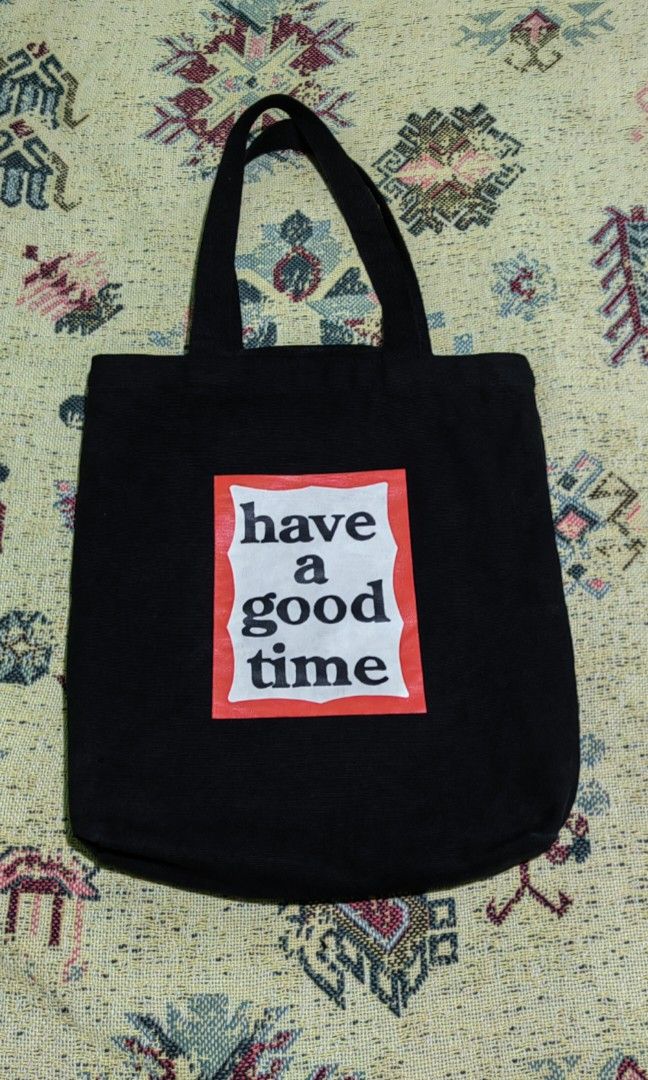 Have a Good Time Tote Bag (Category: Tote Bags) located in Cagayan de Oro. Submitted by james_dig (Listing ID 1384925536, Image 1). Description: L-15.5" W-14" like new condition color may vary due to lighting manage expectations for item is from ukay +sf Cagayan de Oro,Mindanao.
