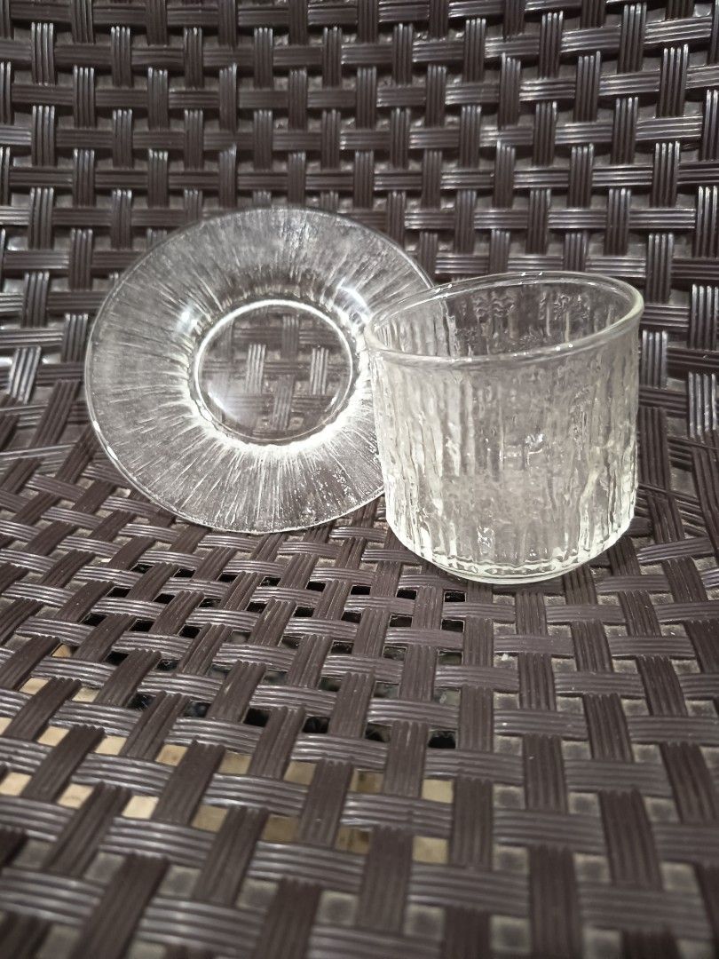 Hoya crystal cup & saucer set (5pcs) (Category: Coffee & Tea Tableware) located in Famy. Submitted by potato.label (Listing ID 1384886116, Image 3). Description: Brand New ( original box is worn out) Contents - 5 pcs cup and 5 pcs saucer Cup measurements: Diameter ----- 2-3/4 inches Height. ----- 2-3/4 inches Saucer's diameter is 5 inches.