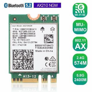 Intel WiFi 6E AX210 Wireless WiFi Card 802.11ax WiFi Bluetooth Card64231047138050110