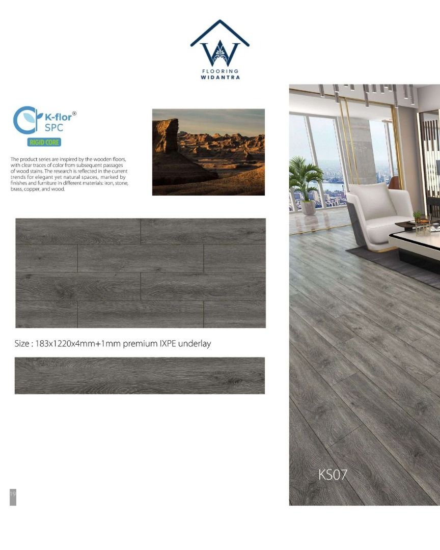LANTAI SPC K-FLOOR RIGIDCORE SERIES 5mm, Perabotan Rumah di Carousell