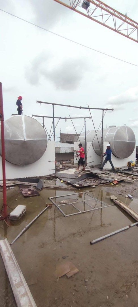 Over head Water Storage Tank (Category: Construction & Building Materials) located in Manila. Submitted by melody.tulale001 (Listing ID 1384925644, Image 1). Description: Stainless steel 304 Available from 5000L to 100,000L Onsite Fabrication Available thickness: 1.2mm 1.5mm 2mm 3mm 5mm 6mm Upto 10mm thickness Vertical and Horizontal Nationwide delivery/installation Contact 0995 559 5066 Alkadrops water treatment and supply services.