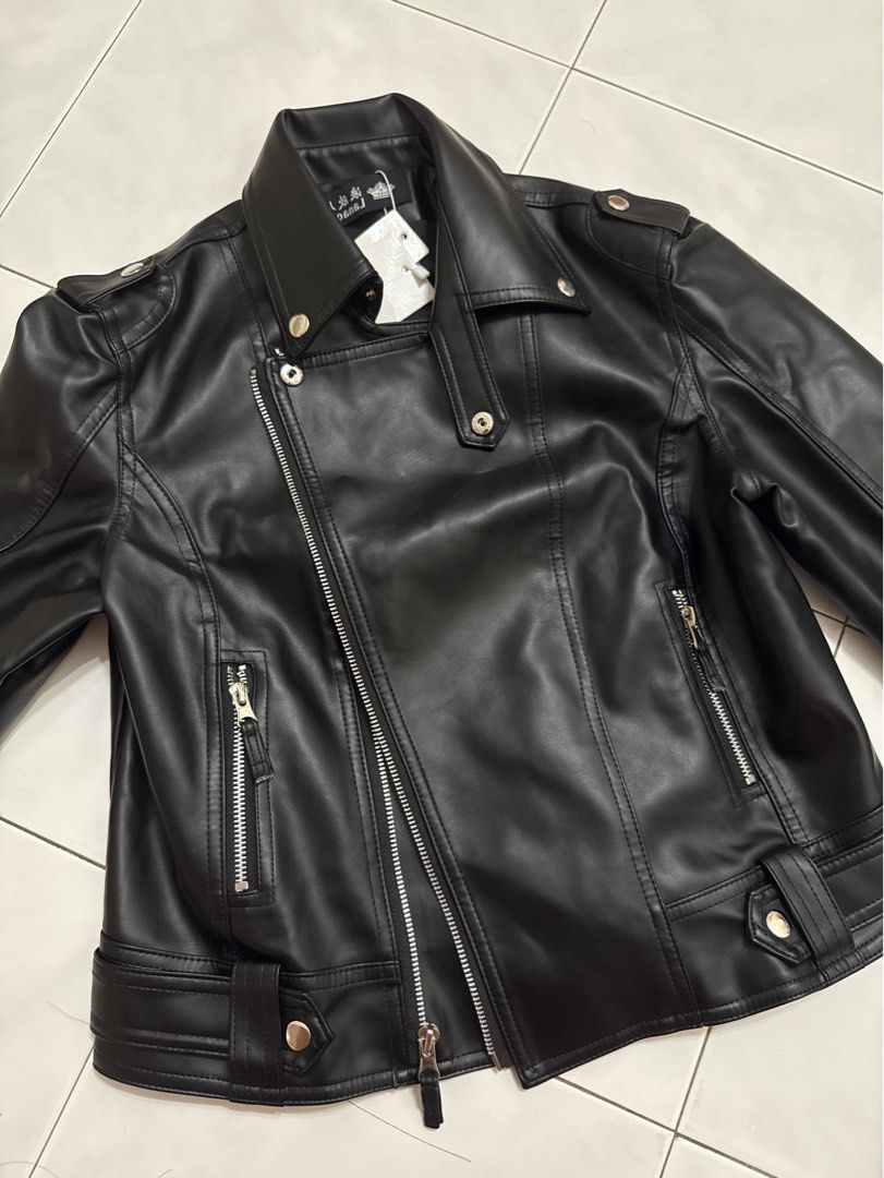 PU jacket (Category: Coats, Jackets and Outerwear) located in Kuala Lumpur. Submitted by swmee (Listing ID 1384889165, Image 3). Description: Shoulder: 39 Chest: 92 Brand new with tag.