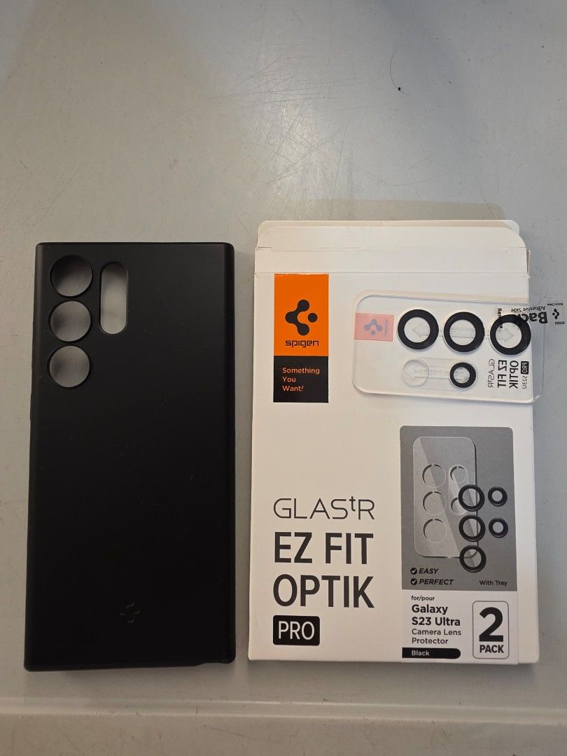 S23 ULTRA CASE SPIGEN W/ CAM PROTECTOR (Category: Cases & Sleeves) located in Bacoor. Submitted by angelicapreloved (Listing ID 1384833291, Image 1). Description: 800 for case and protector.