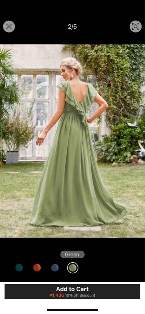 SHEIN Pastel Green Gown (Large (Category: Evening dresses & gowns) located in Manila. Submitted by hdat01 (Listing ID 1384879759, Image 2). Description: .