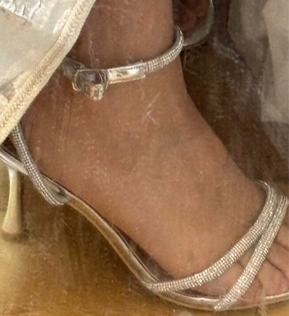 silver rhinestones heels sandals party (Category: Sandals) located in Cebu City. Submitted by letsdeeeeclutter (Listing ID 1385023048, Image 2). Description: used once bought for 800+.